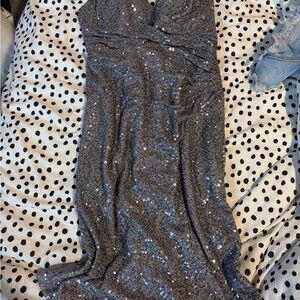 Elegant Silver Sequin Dress
